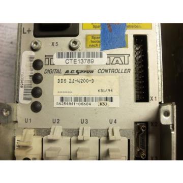 REXROTH INDRAMAT DDS21-W200-D POWER SUPPLY AC SERVO CONTROLLER DRIVE