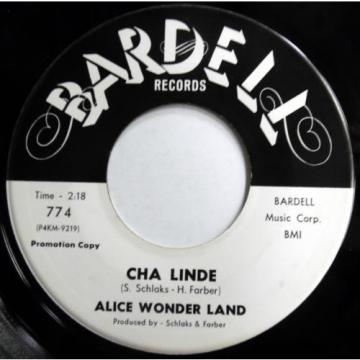 ALICE WONDER LAND 45 He&#039;s Mine / Cha Linde PROMO Girl Group TEEN w4948