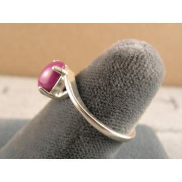 8X6mm 1.5+ CT LINDE LINDY PINK STAR SAPPHIRE CREATED RUBY SECOND RING .925 SS