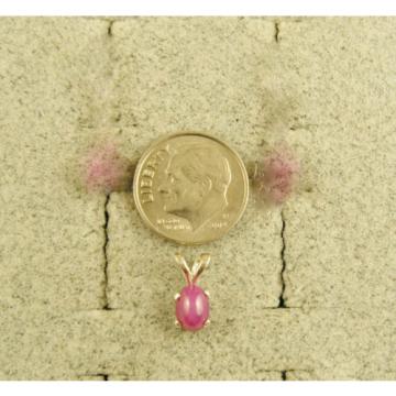 VINTAGE LINDE LINDY PINK STAR RUBY CREATED SAPPHIRE PENDANT CHAIN .925 SS