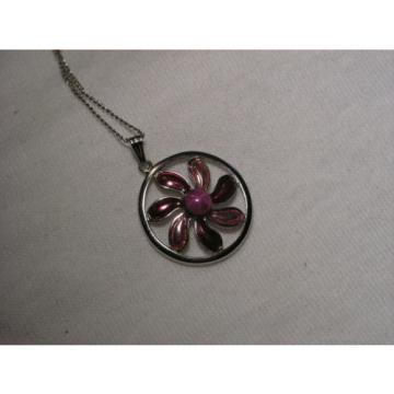 ...Sterling Silver,Enamel,Linde/Lindy Ruby Star Sapphire Pendant Necklace...