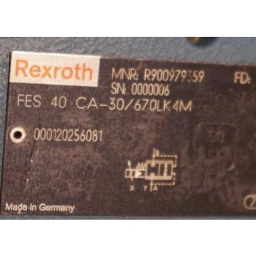 Origin REXROTH FES40 CA-30 PROPORTIONAL VALVE R900979559, FES40CA30/670LK4M