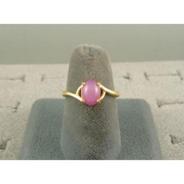 VINTAGE LINDE LINDY DUSKY ROSE STAR SAPPHIRE CREATED BYPASS RING YLGDPLT .925 SS