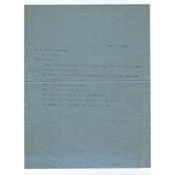 J. E. Linde Paper Co. - signed 1914 letter to Rockland County Times, Haverstraw