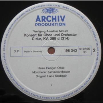 Mozart -  Linde, Holliger Flute and Oboe concerto ARCHIV LP