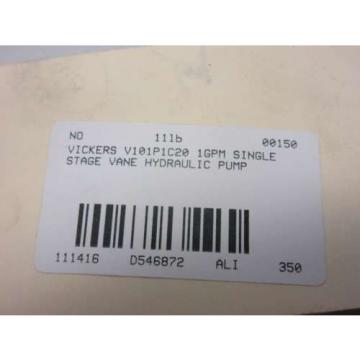 VICKERS V101P1C20 1GPM SINGLE STAGE VANE HYDRAULIC PUMP D546872