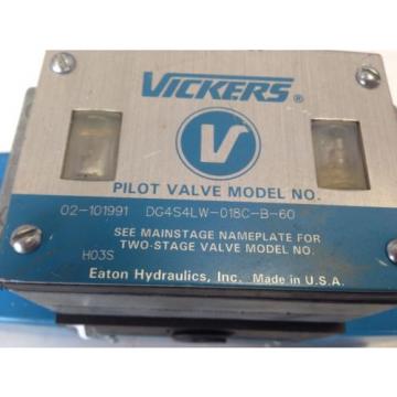 Origin VICKERS DG4S4LW-018C-B-60 HYDRAULIC PILOT VALVE 02-101991,P/N 868982 110V DL