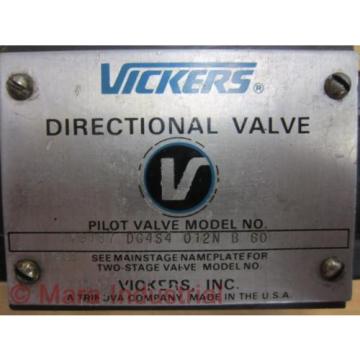 Vickers DG4S4-012N-B-60 Valve 879137 DG4S4012NB60 - origin No Box