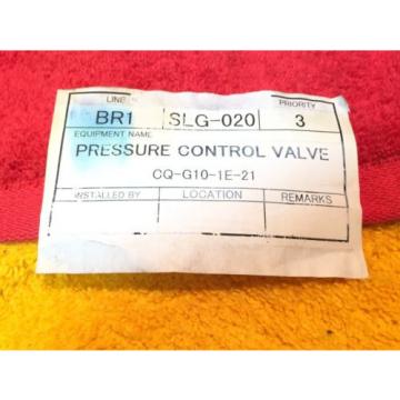 Origin NACHI CQ-G10-1E-21 PRESSURE CONTROL HYDRAULIC VALVE ASSEMBLY