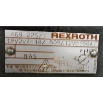 REXROTH CORPORATION, VARIABLE VANE pumps, 1PV2V4-18/50RA12VC160A1, 243GPM