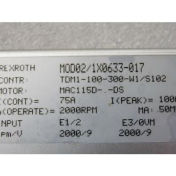 Rexroth Indramat MOD02/1X0633-017 Programmier Modul für TDM1-100-300-W1/S102