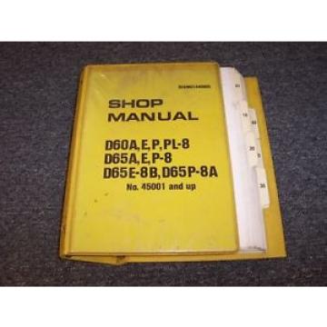 Komatsu D65E-9B D65P-8 D65P-8A Bulldozer Dozer Crawler Service Repair Manual