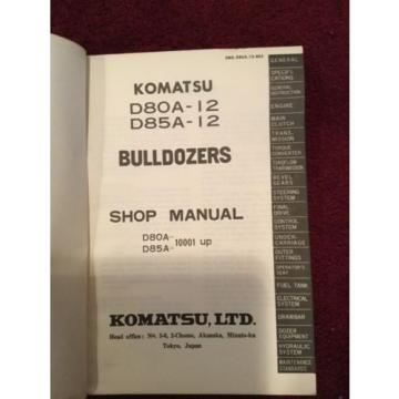 Shop Manual Komatsu D80A -12 D85A-12 Bulldozer