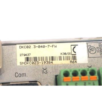 REXROTH India USA INDRAMAT DKC02.3-040-7-FW SERVO DRIVE DKC0230407FW