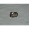 Sterling Silver Lattice Filigree,Linde/Lindy Ruby Star Sapphire Band Ring,Sz 8.5