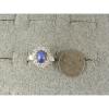 HALO LINDE LINDY CRNFLWR BLUE STAR SAPPHIRE CREATED SECOND RING STAINLESS STEEL