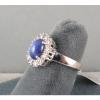 HALO LINDE LINDY CRNFLWR BLUE STAR SAPPHIRE CREATED SECOND RING STAINLESS STEEL