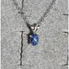 VINTAGE LINDE LINDY CF BLUE STAR SAPPHIRE CREATED SET EAR PENDANT CHAIN .925 SS