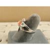 VINTAGE LINDE LINDY SALMON PINK STAR SAPPHIRE CREATED DRAGON FLY RING RP .925 SS