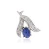 14k White Gold 0.25ctw Diamond Linde Sapphire Pendant #1 small image