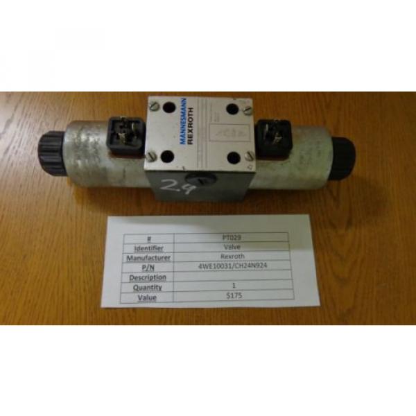 Rexroth Hydraulic Solenoid Valve 4WE10031/CH24N924 PT029 #1 image