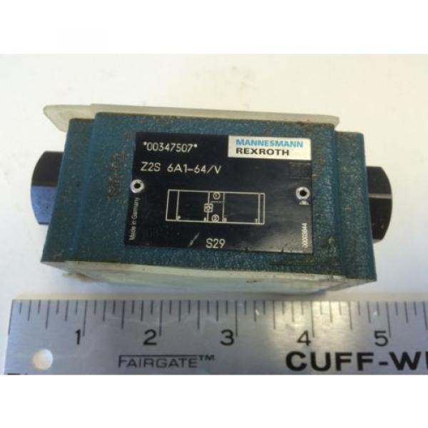 Origin REXROTH HYDRAULIC VALVE Z2S 6A1-64/V 00347507 BV #1 image