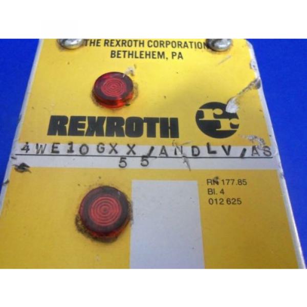 REXROTH Singapore Dutch 4WE10GXX/ANDLV/AS55110/120 VOLTS 50/60 HERTZ HYDRAULIC VALVE #2 image