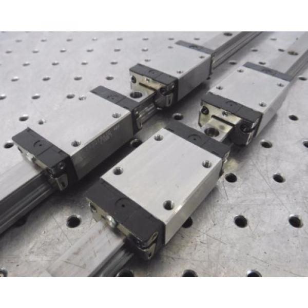 C138462 Lot 2 Rexroth 870mm Linear Slide Rails 4 Bearing Blocks R162219420 483 #2 image