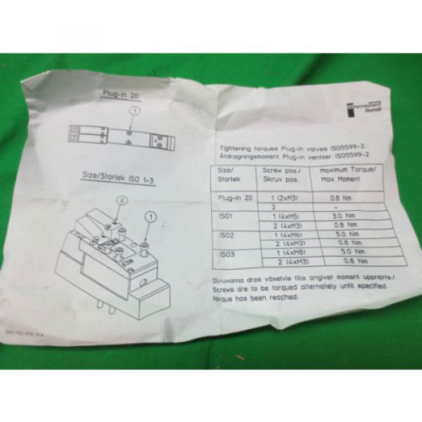 MANNESMANN REXROTH PLUG-IN 20 VALVE 261-108-120-0 ASSEMBLY Origin #5 image