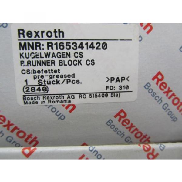 NIB Japan Italy BOSCH REXROTH LINEAR RAIL RUNNER BLOCK BEARING R165341420 #2 image