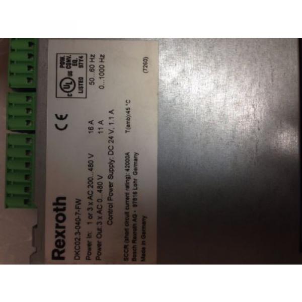 REXROTH INDRAMAT DKC023-040-7-FW SERVO AXIS DRIVE DKC0230407FW #2 image