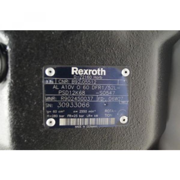 Rexroth Singapore Japan Hydraulikpumpe A10V060 DFR1/52L   Load sensing R902450037 #2 image