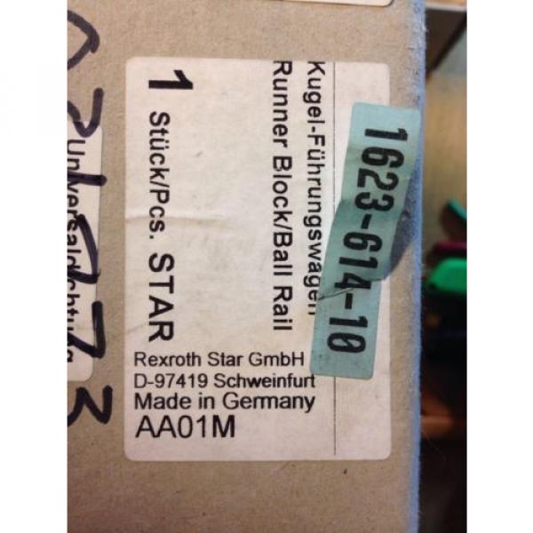 Deutsche Canada Mexico Star Rexroth Runner Block Ball Bearing 1623-614-10, D-97419 Rack E #E3 #4 image