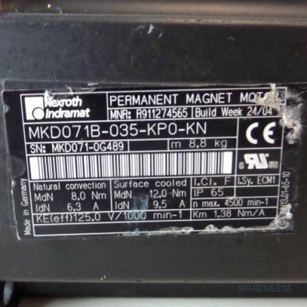 Rexroth Canada Greece Indramat Servomotor MKD071B-035-KP0-KN R911274565 NOV #2 image