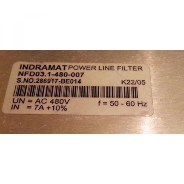 BOSCH Canada Canada REXROTH INDRAMAT NFD03.1-480-007 LINE FILTER 480V 7AMPS - - B958 #2 image