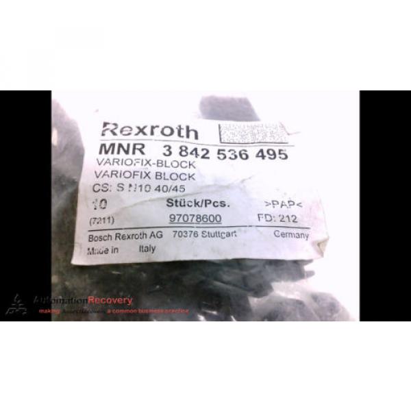 REXROTH France china MNR 3 842 536 495 - PACK OF 10 - VARIOFIX-BLOCK,, NEW #5 image