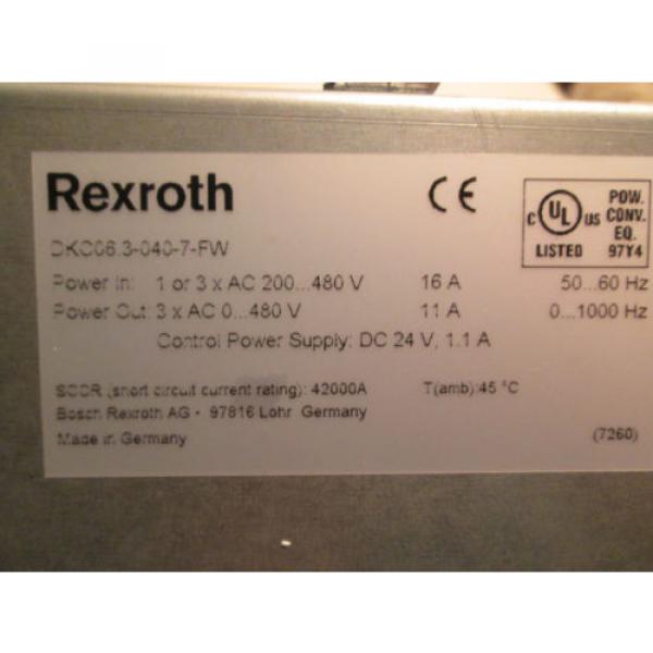 Origin IN BOX BOSCH REXROTH INDRAMAT SERVO DRIVE DKC063-040-7-FW / R911279775 #3 image