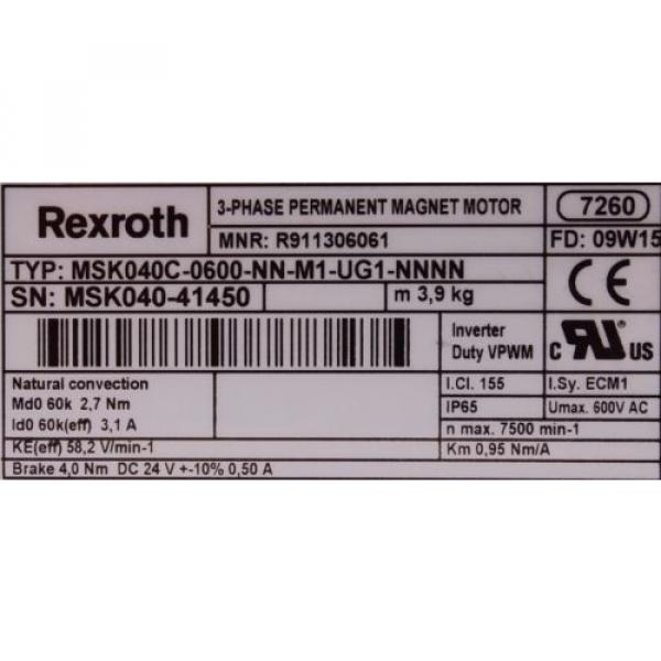 MSK040C-0600-NN-M1-UG1-NNNN SERVO MOTOR REXROTH FREE EU SHIPPING ID4263 #4 image