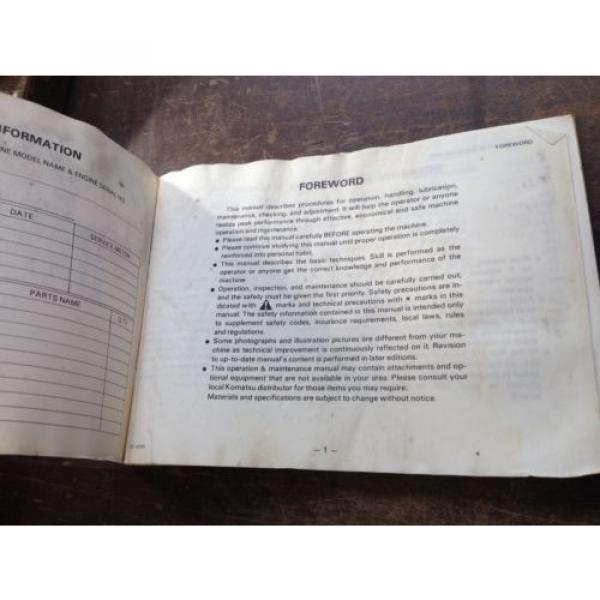 OEM KOMATSU D58E-1, 1A, 1B D58P-1 Bulldozer Operation Maintenance Manual AUC #5 image