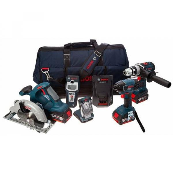 Bosch 18V Cordless Professional Heavy Duty 5 Piece Kit Tool Bag+ 3 x 4.0 Ah Batt #1 image