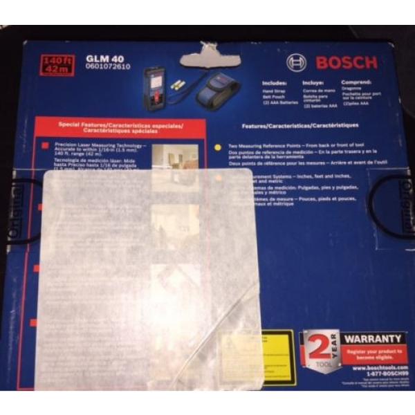 NEW IN THE BOX Bosch GLM 40  Laser Distance Measurer 140 ft. 42 m #2 image