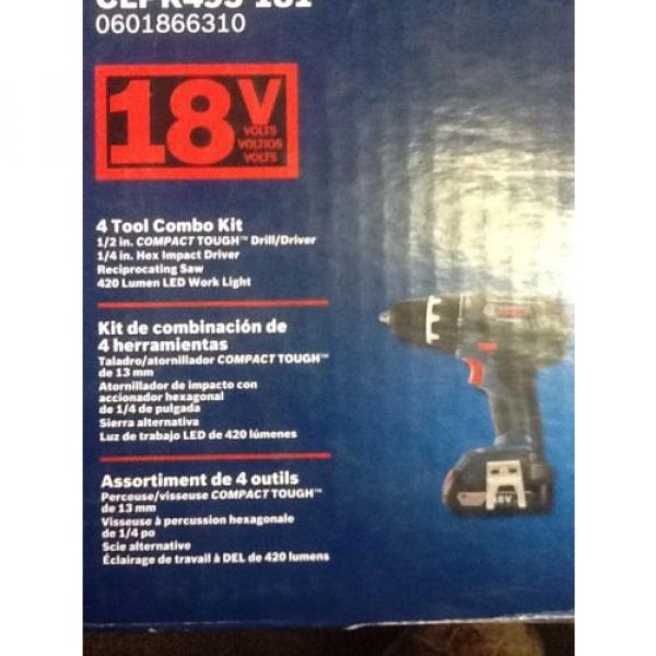 Brand New Sealed Bosch CLPK495-181 4 Tool Combo Kit #2 image