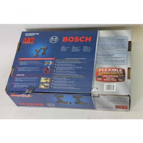 BNIB BOSCH 18V Max Cordless Lithium-Ion 2-Tool Combo Kit CLPK232-181 120V #3 image