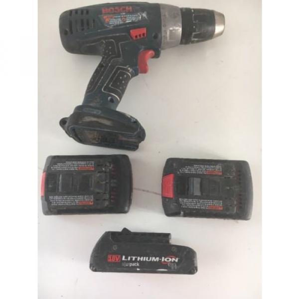 Bosch 36618 18V Li-Ion 1/2&#034;  Cordless Drill w/3 Batteries BAT609. Tested!!!! #1 image