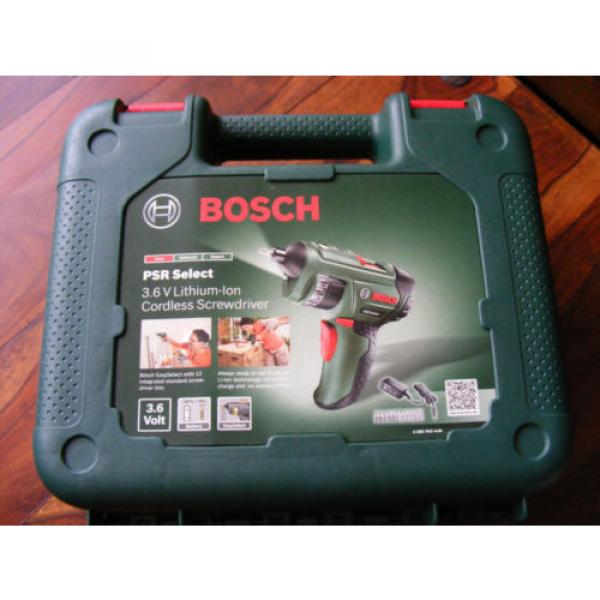 New Bosch PSR Select 3.6V Li-ion Cordless Screwdriver Case &amp; 12 Screwdriver Bits #1 image