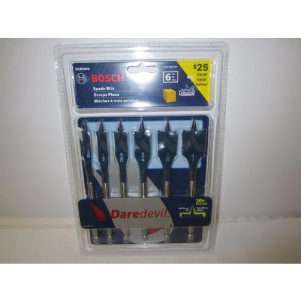 BOSCH DSB5006 DareDevil 6-Pc Spade Bit Set - 1&#034; 7/8&#034; 3/4&#034; 5/8&#034; 1/2&#034; 3/8&#034; #2 image