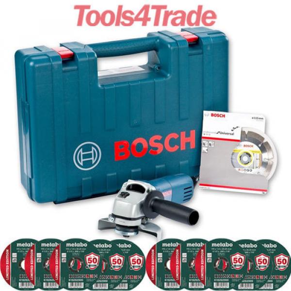 Bosch GWS850 Angle Grinder With Diamond Blade 240V + 10 Thin Metal Inox Disc #1 image