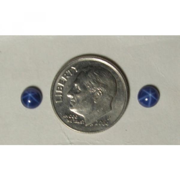 VINTAGE LINDE LINDY PETITE 5MM RD CF BLUE STAR SAPPHIRE CREATED STUD EARRINGS SS #2 image