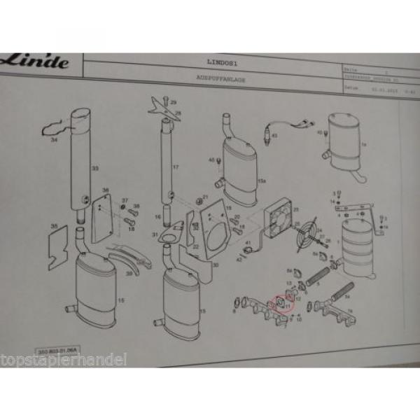 Seal Exhaust system Linde no. 0009611023 Type H12/15/16/18 BR 330,350 #2 image