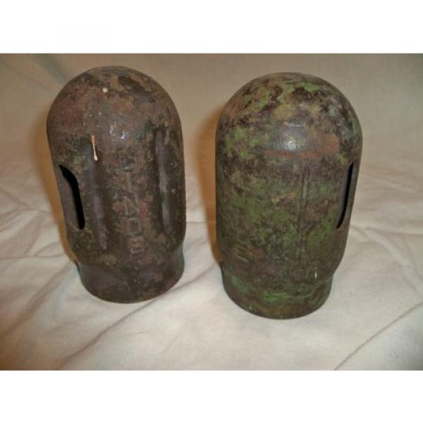 Lot of 2 LINDE ACETYLENE STEEL TANK COVER / THREADED CAP #1 image